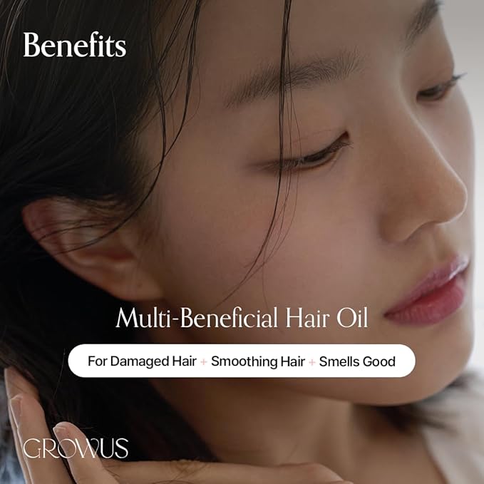 GROWUS Damage Therapy Hair Oil | Protein Botanical Oils Lightweight Non-Greasy | Adds Shine Heat UV Protection Frizz Control | K-Beauty Korean Hair Care (2.2 fl oz / 65ml)