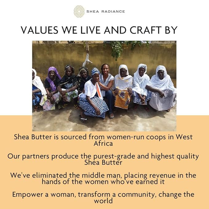 Shea Radiance P.U.R.E. Whipped Shea Butter with Colloidal Oatmeal - Whipped Body Butter Blended with Skin Soothing Oatmeal & Moisturizing Rice Bran Oil | Unscented (7 oz)