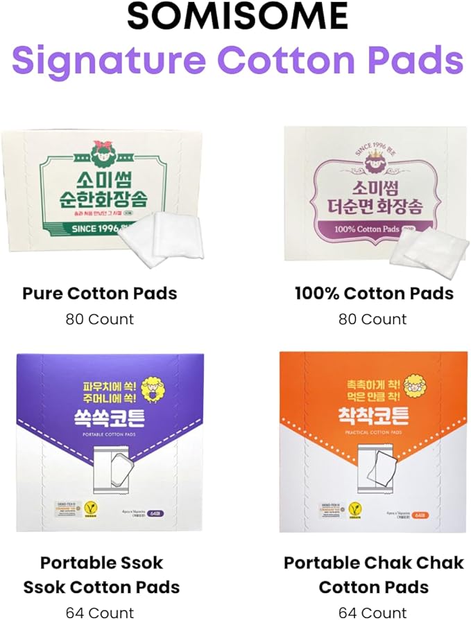 Embossing Cotton Pads -100% Pure Cotton Pads for Makeup Removal & Skincare, Premium Korean Facial Pads, Lint-Free, Hypoallergenic, 270 Count