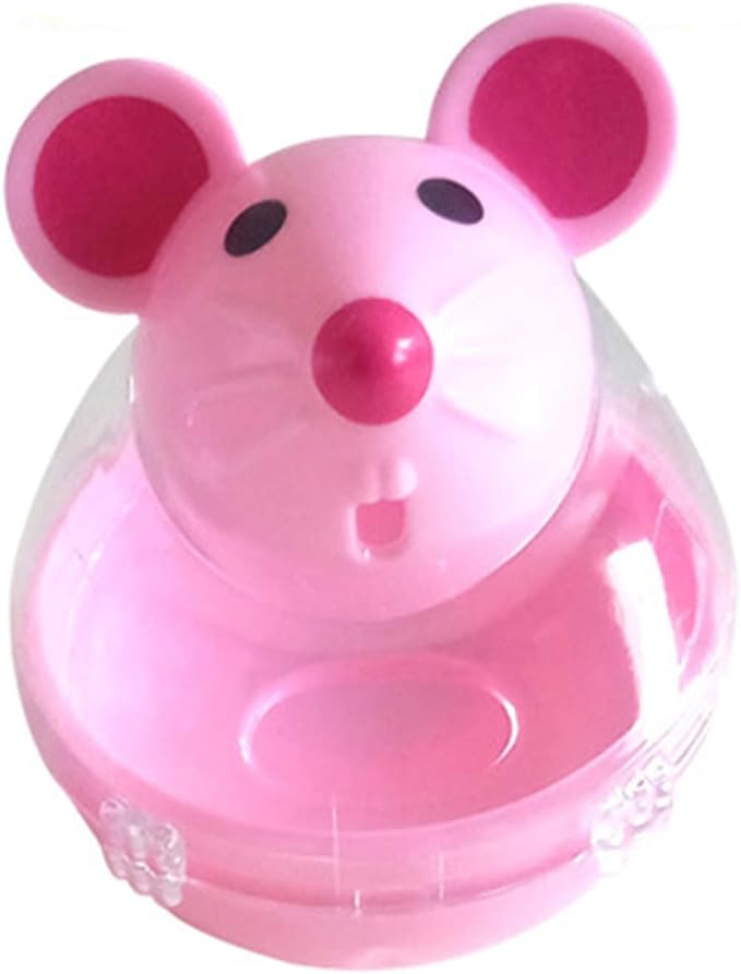 Interactive Toys for Cats, Play Cat Toy Pet Cat Kitten Mouse Shape Treat Holder Food Storage Dispenser Chew Play Toy for Indoor Cat and Kitten Exercise - Pink