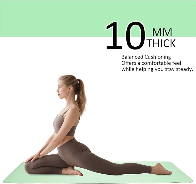 Thick and Wide Yoga Mat 72''x24''/35''(8mm/10mm) for Women and Men, Durable & Cushioned Yoga Mat with Carrying Strap for Pilates, Stretching and Home Workout