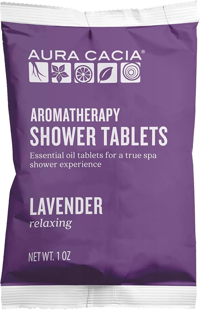 Aura Cacia Relaxing Lavender Aromatherapy Shower Tablets, Bath | 3 Count (Pack of 1)