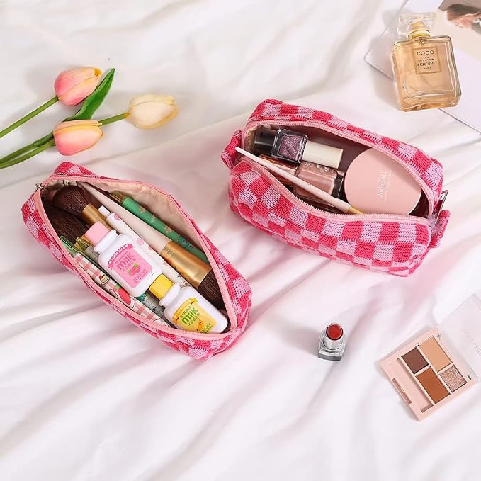 LYDZTION Makeup Bag Cosmetic Bag for Women,1Pcs Large Capacity Makeup Bags and 1Pcs Pencil Case Makeup Brushes Storage Bag Travel Toiletry Bag Organizer