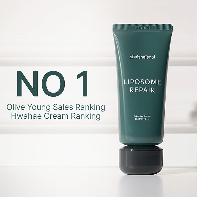 shaishaishai LIPOSOME REPAIR MILKY Cream, Hydrating Lightweight Barrier, Collagen Boost, Ultra-Soothing Moisture, Non-greasy, Fragrance-Free, Korean Skincare, 1.69 fl oz