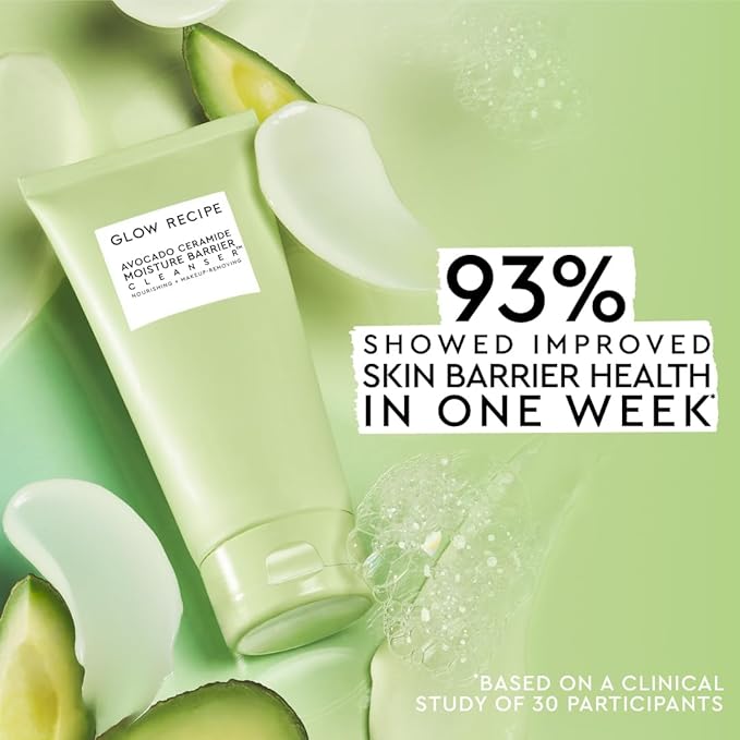 Glow Recipe Avocado Ceramide Facial Cleanser, Korean Double Cleanse Second Step, Hydrating Gel-to-Foam Face Wash for Dry Skin, Barrier Support, Hyaluronic Acid + Colloidal Oatmeal (150ml)