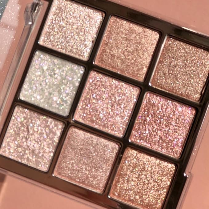 Kayswang 9 Colors Glitter Eyeshadow Makeup Palette, Eye Shadow Powder,Matte High Pigmented Colorful,Creamy Texture, Long LastingEyeshadow Powder Cosmetics,Natural Waterproof (07#)