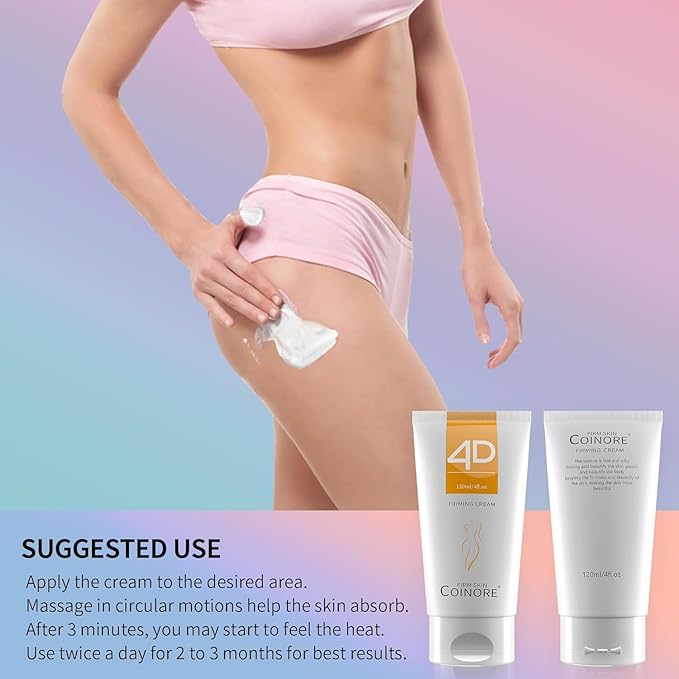 B Flat Belly Firming Cream - Fast Absorbing Moisturizer Firming, Tightening Cream for Belly, Thigh & Buttocks for Women & Men, 4.0 Fl Oz