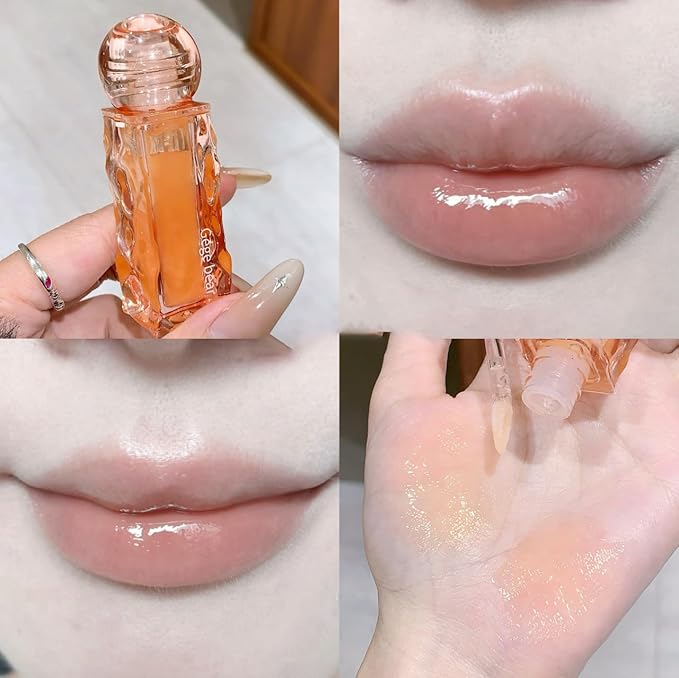 3 Pcs Nourishing Fruity Lip Oil Set, Hydrating Long Lasting Lip Gloss Plumping Moisturising Lip Balm, No-Sticky Gloss Lip Care for Girls & Women