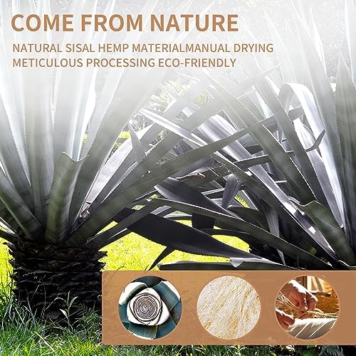 White Sisal Rope 1/4 Inch by 65-Feet for Cat Scratching Post Tree Tower Replacement Repair and Replace, DIY Hemp Twine Rope for Kittens Shelves Furniture Window Bed Perch Kicker Toys, 6mm by 20m