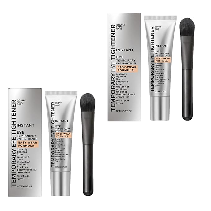 Temporary Eye Tightener with Easy-Wear Formula, Instant Anti-Puffiness Treatment, 20g/0.71oz, Includes Application Brush, All Skin Types (2)