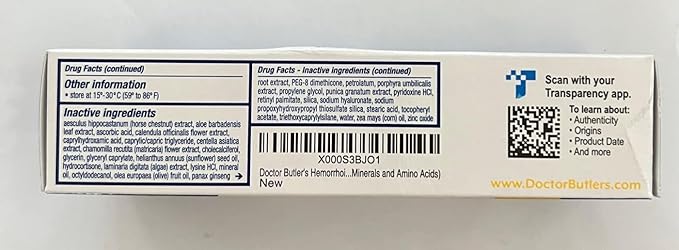 Doctor Butler’s Hemorrhoid & Fissure Ointment – Hemorrhoid Treatment and Hemorrhoid Cream with Lidocaine and Phenylephrine HCI for Fast Acting Relief of Pain, Swelling, Discomfort, and Itching (1 oz.)