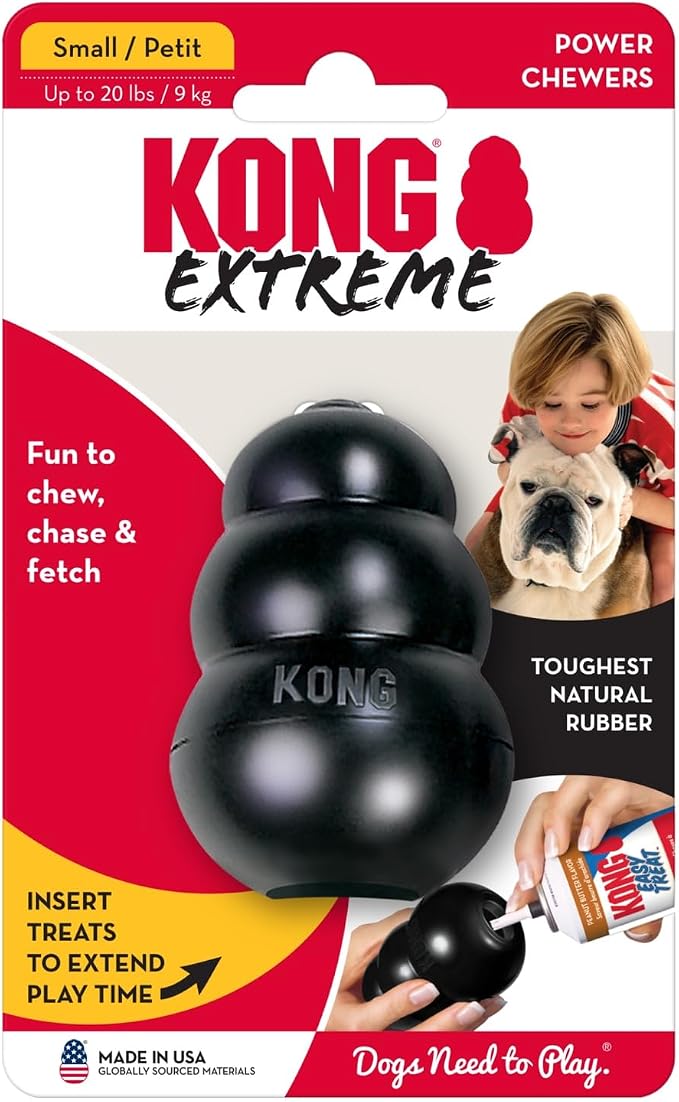 KONG Extreme Dog Toy, Durable Natural Rubber Chew, for Small Dogs