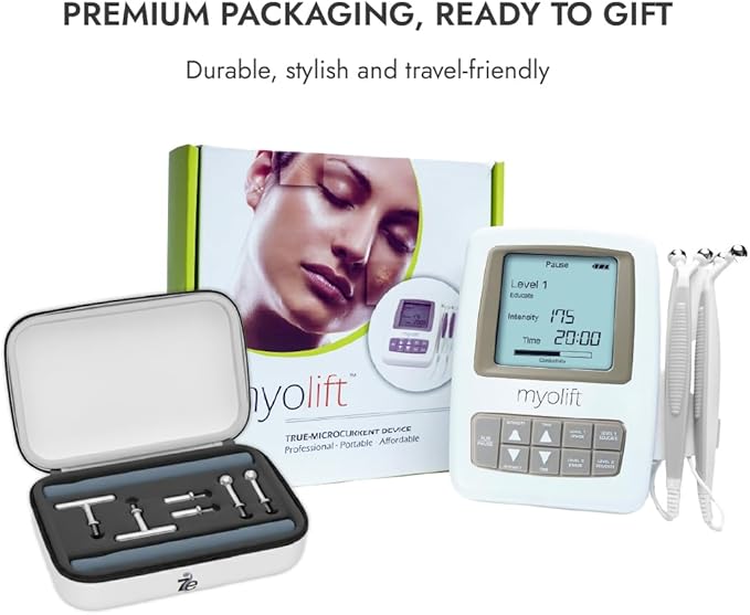 7E Wellness MyoLift Mini + Precision Wand Kit – Microcurrent Device & Accessory Set for Full-Face & Targeted Treatments, Enhanced Conductivity, Skin Comfort & Firmness – Works with Restore & Renu Gels