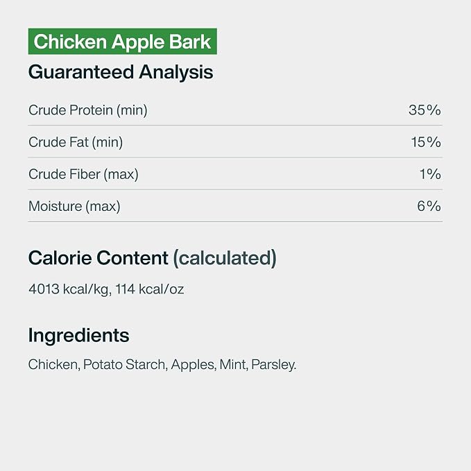 JustFoodForDogs Limited Ingredient Healthy Dog Treats and Dog Snacks, Jerky Treats, Human Grade, Preservative Free, Rawhide Free Chews, Low Calorie Treat - Chicken Apple Bark, 5 oz | Human Grade Chicken Treats for Dogs, Jerky Dog Snacks, Preservative &...