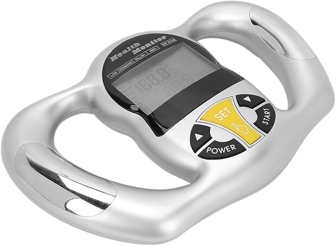 Digital Body Fat Analyzer, Electronic BMI Handheld Body Fat Monitor with LCD Display Body Fat Measuring Instrument BMI Meter Portable Multi-Function Health Monitor for Personal Health