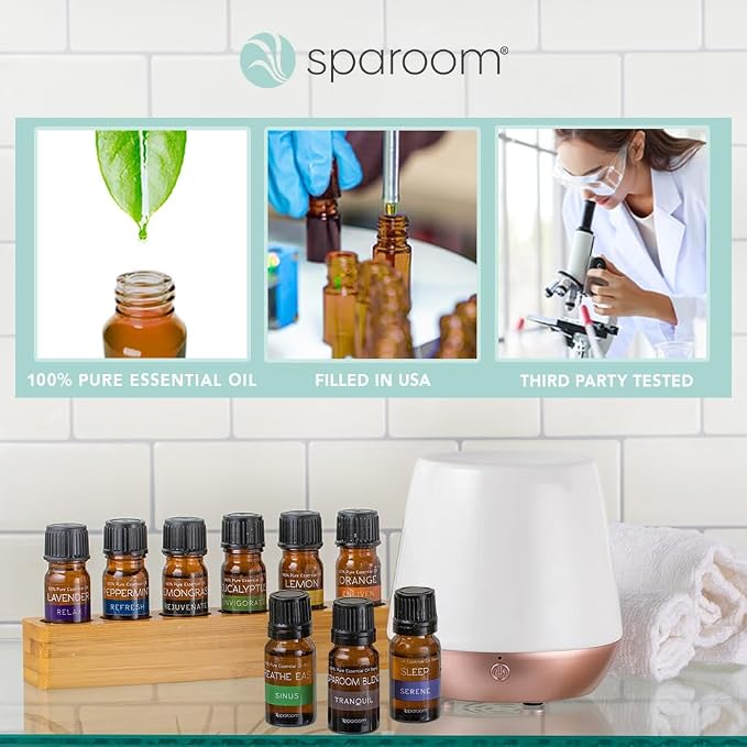 SpaRoom Aromatherapy 100% Pure Undiluted Essential Oil, Escape Cedar Floral Blend, 10 mL