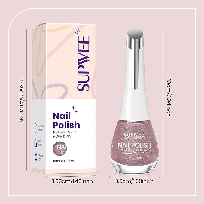 Cat Eye Nail Polish Non Gel Quick Dry Glitter Cat Eye Nail Polish with Magnetic Toe Fingernail Air Drying Fast Lacquer Manicure Gift For Women Girls 16ml, 0.54fl oz
