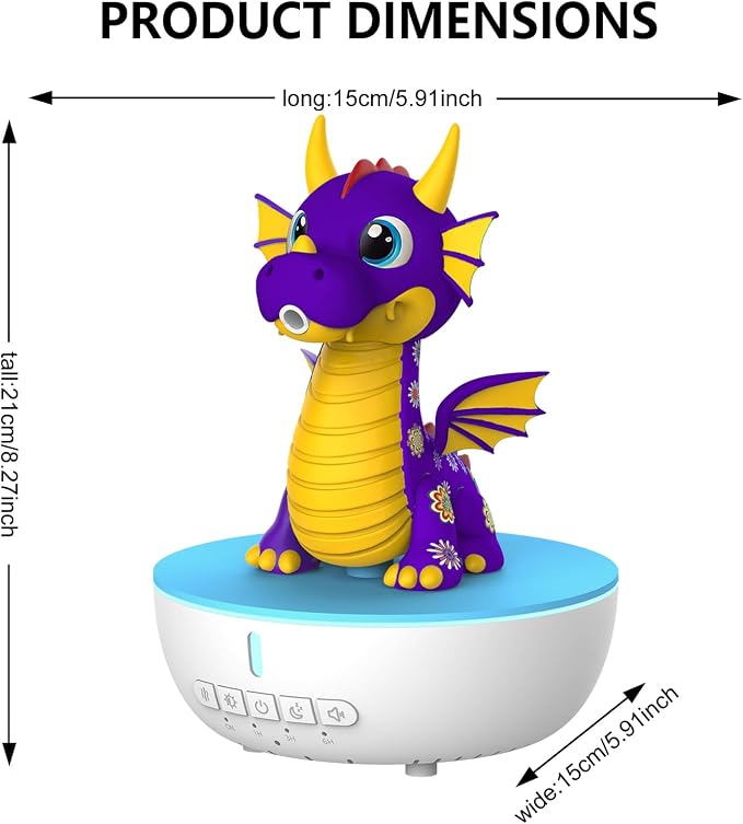 Dragon Essential Oil Diffuser, Ultrasonic Aromatherapy Humidifier with Remote Control & White Noise, 7 LED Colors, Timer & Auto-Off, Large Room Diffuser