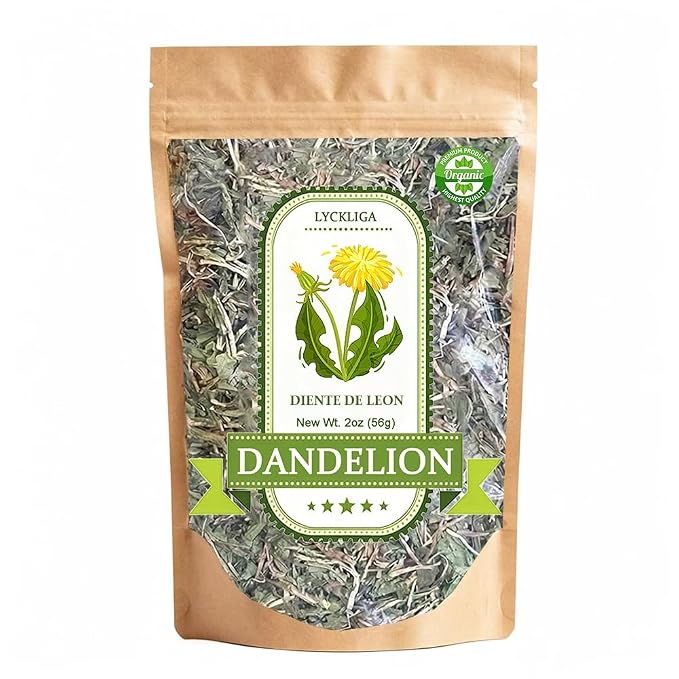 Dandelion Leaf & Root Loose Leaf Tea –Diente de Leon (Whole Dandelion) for Digestive Support & Detox, 2 oz (56g), 100% Natural Taraxacum, Vegan, Non-GMO, Caffeine-Free