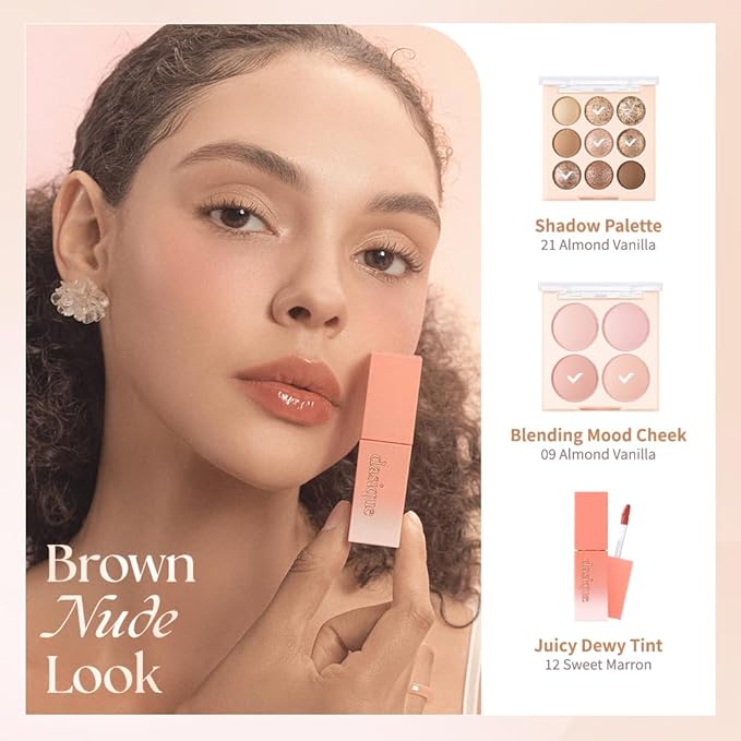 dasique Shadow Palette #21 Almond Vanilla l Vegan, Cruelty-Free l 9 Blendable Shades in Smooth Matte and Shimmer Finishes with Gorgeous Pearls