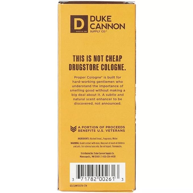 Duke Cannon Proper Cologne Sawtooth | Men's Eau de Parfum | Alpine Air and Cedarwood | Fresh, Woodsy, Long-Lasting Scent | 1.7 fl oz (Pack of 2)