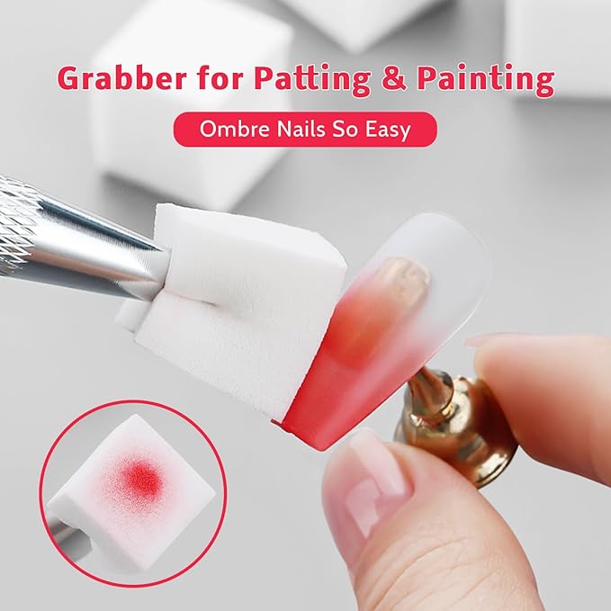 Sponge Pat Paint Nail Gel, 9 Colors Ombre Nails Gradient Gel Nail Blush Blooming Aura Nails Drawing Stripper Floral Painting Nail Art, No Wipe, UV/LED Curing (9 Colors B)