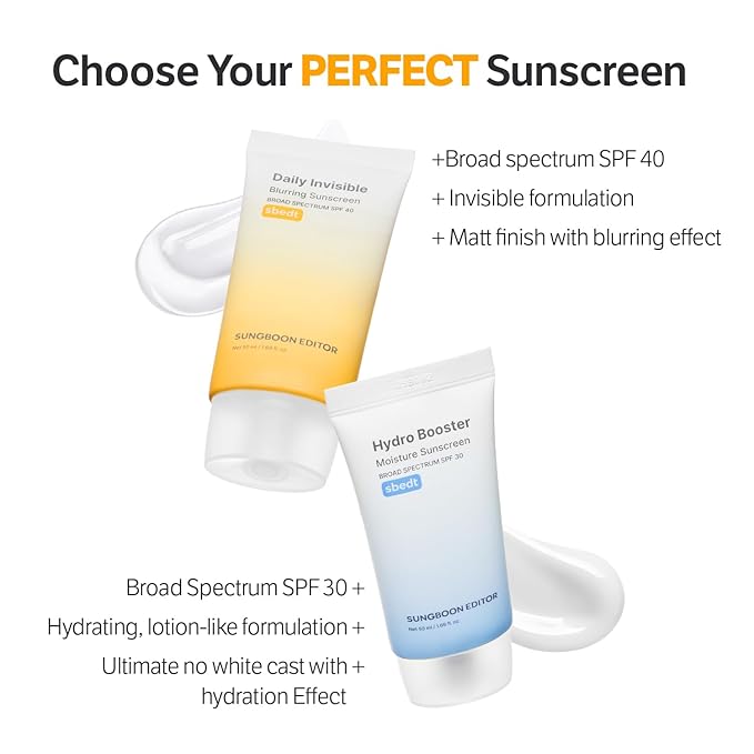 SUNGBOON EDITOR Daily Invisible Blurring Sunscreen with Broad Spectrum SPF 40 Invisible Sunscreen for Face, Makeup Primer spf, 50ml, 1.69 fl.oz, Oil Free, Weightless (Pack of 2)
