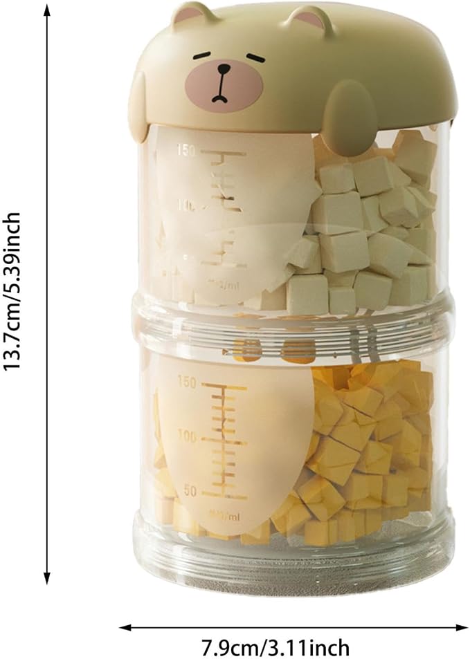 Outdoor Dog Treat holder Airtight, 2025 New Upgrade Large Cute Dog Treat Jar with Lids, Classified Storage Pet Food packaging Jar Treat Bottle, Multi-functional Multi-layer Dispenser (Yellow, 2 Layer)