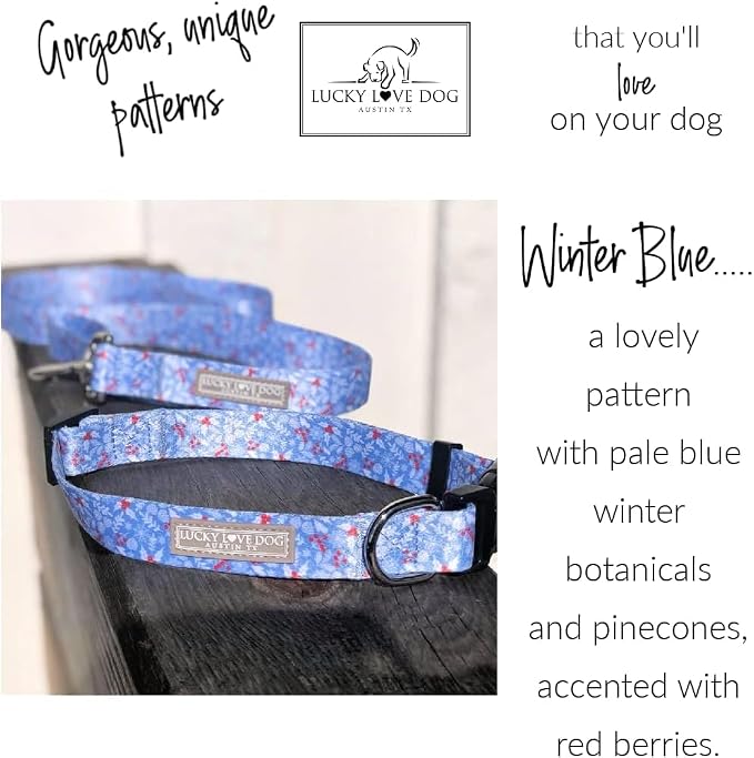 Lucky Love Dog Martingale Collar for Small Dogs Cute – Winter Blue, Small