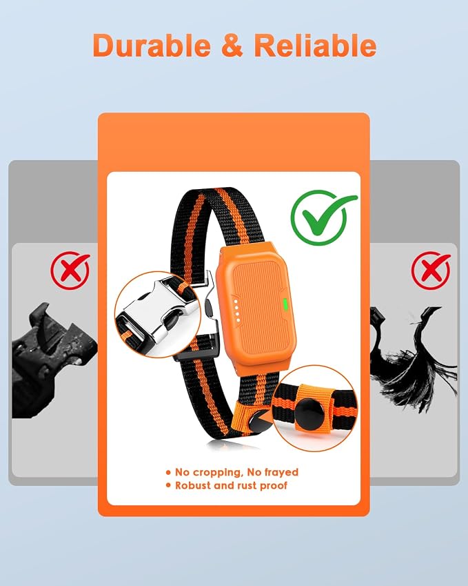 Shock Collar for Dogs, Dog Training Collar with Remote Control | IP67 Waterproof Receiver, Beep, Vibration, Safe Static Modes, Rechargeable,Adjustable Fit for 15–110 lb Dogs