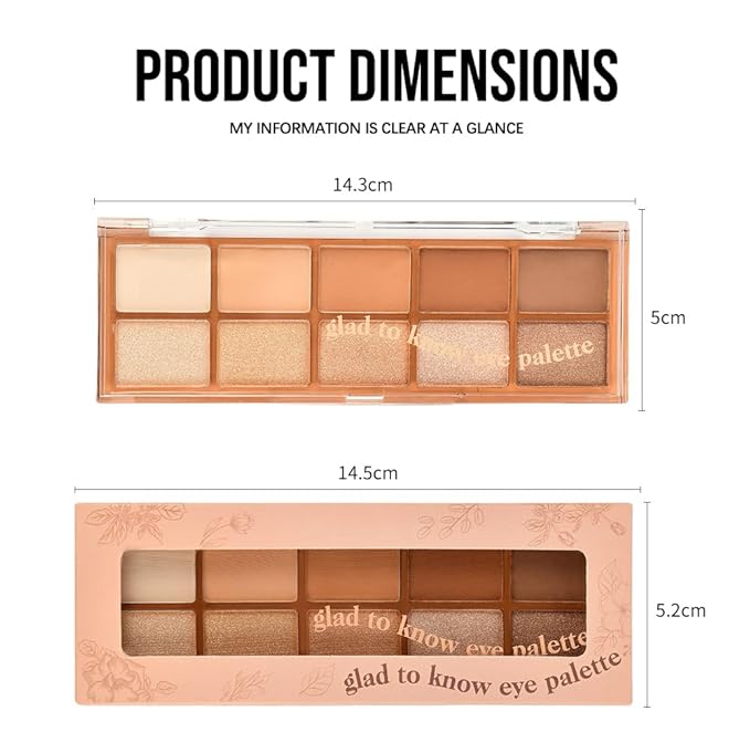 10 Colors Nude Brown Eyeshadow Palette – High Pigment Matte & Shimmer Eyeshadow Palette for Mature Women, Neutral Long-Lasting Waterproof Eye Makeup, Blendable & Cruelty-Free Silky Texture 01#