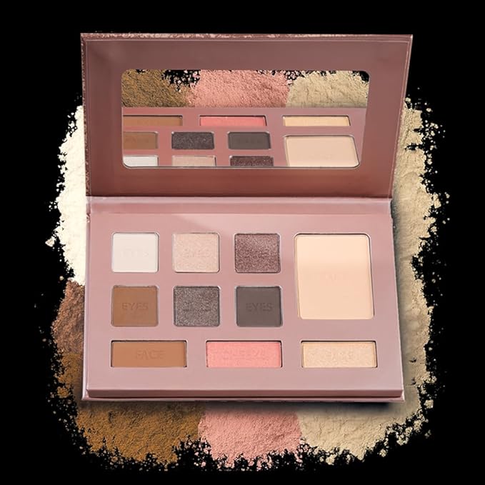 LUMINESS Face Time Essentials Face Palette - Includes Bronzer, Blush, Highlighter, Face Powder and 6 Eyeshadows - Highly Pigmented, Long-Wearing Makeup Palette - Silky Smooth, Easy to Blend