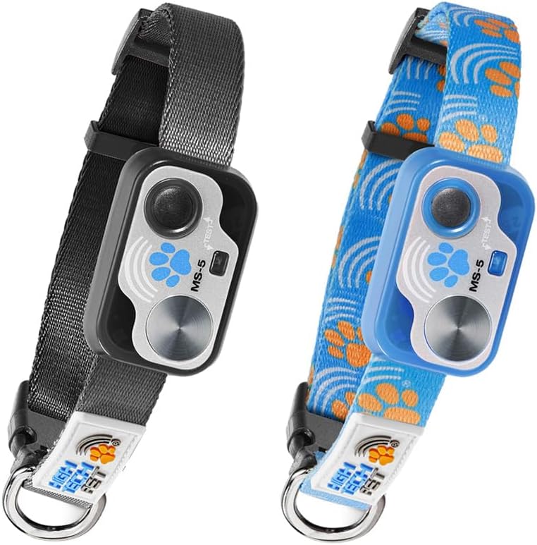 Genuine MS-5® Automatic Smart Pet Door Collar 2-Pack, Tested & Certified by High Tech Pet - Black & Paw