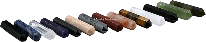 Amazing Gemstone Crystal Points Bulk Healing Crystals & Stones - Premium Single Terminated Healing Wand Point Bulk Crystals for Crafts, Crystal Grid, DIY Work