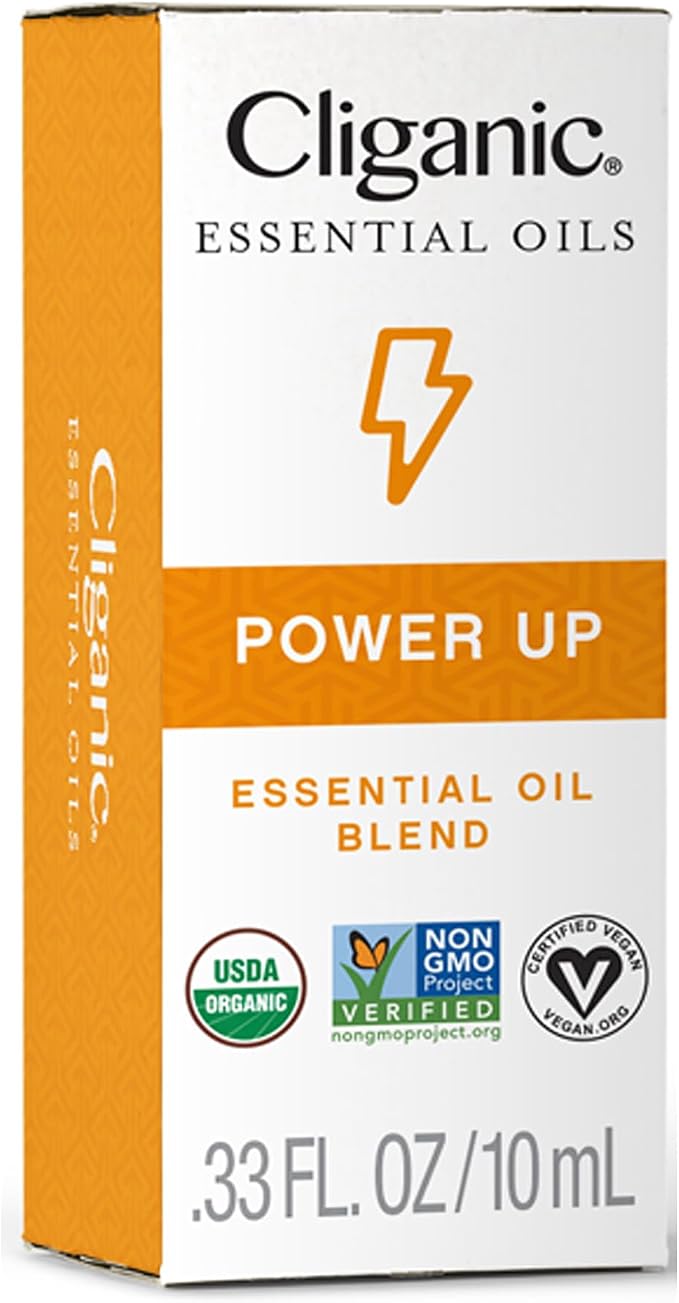Cliganic Power Up Essential Oil Blend - Natural Aromatherapy Oil for Diffuser Steam Distilled | Non-GMO Verified