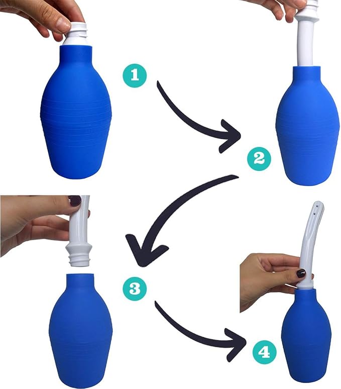 Abyclean Anal Douche Enema Bulb Vaginal Douche Enema Cleaner for Women’s or Man’s Health (310ml Blue)