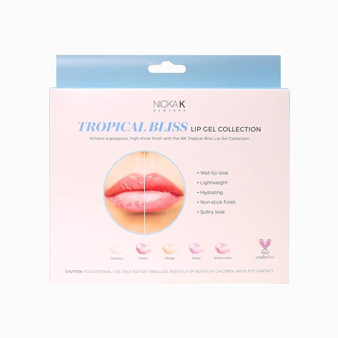 NICKA K NEW YORK Lip Gel Collection, High Shine, Non-Sticky, Lightweight Lip Gloss (MLLG05N Tropical Bliss)
