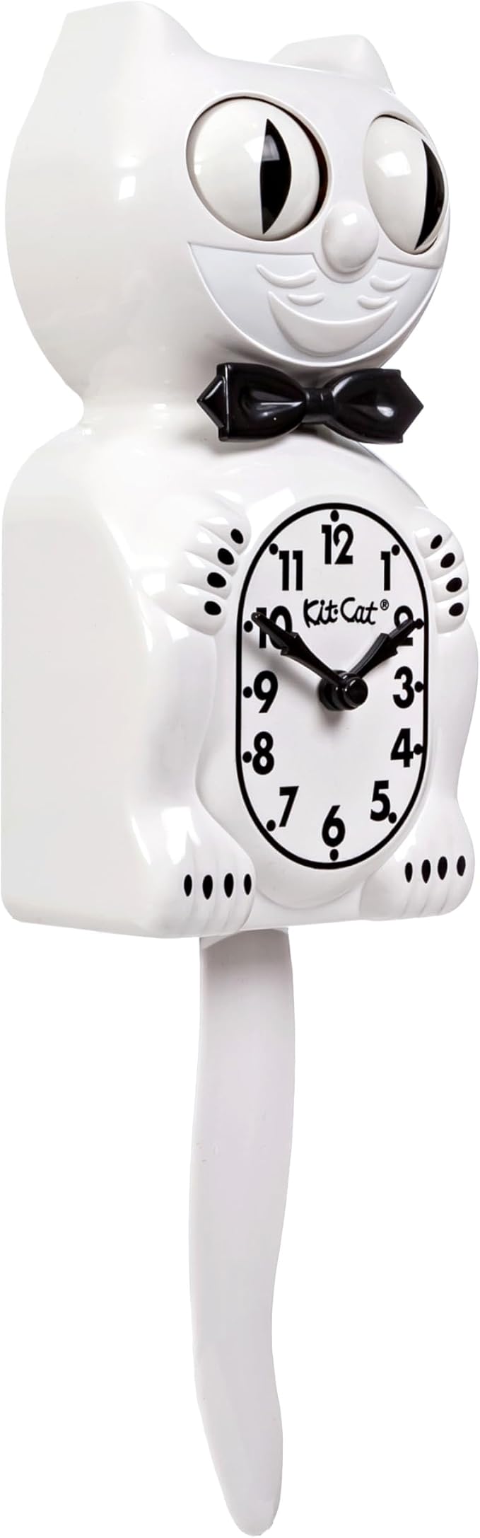 Kit Cat Klock® Limited Edition White - Iconic Retro Cat Clock with Moving Eyes and Tail, Battery Operated Wall Clock, Made in USA, Perfect for Home Decor, Modern Clock, Unique Gift