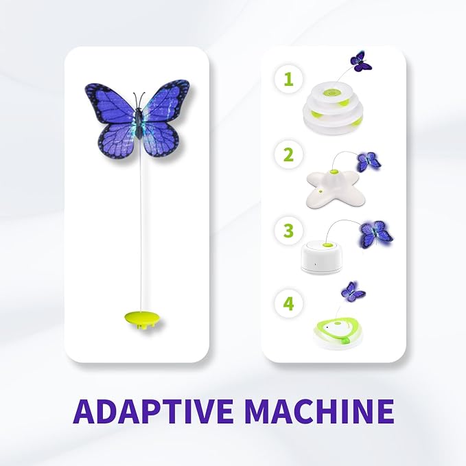 ALL FOR PAWS 6-Pack Butterfly Refills for Interactive Cat Toy, Replacement Butterflies for Automatic Cat Spinner Toy, Durable Self-Play Butterfly Flutter Accessories for Indoor Cats & Kittens