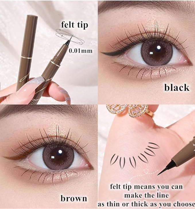 Liquid Eyeliner,Waterproof,Quick Drying,Smudge Resistant,Long Lasting,Precise All Day Eyeliner Makeup,High-Pigmented Liquid Eye Liner for Bold Looks (Black)
