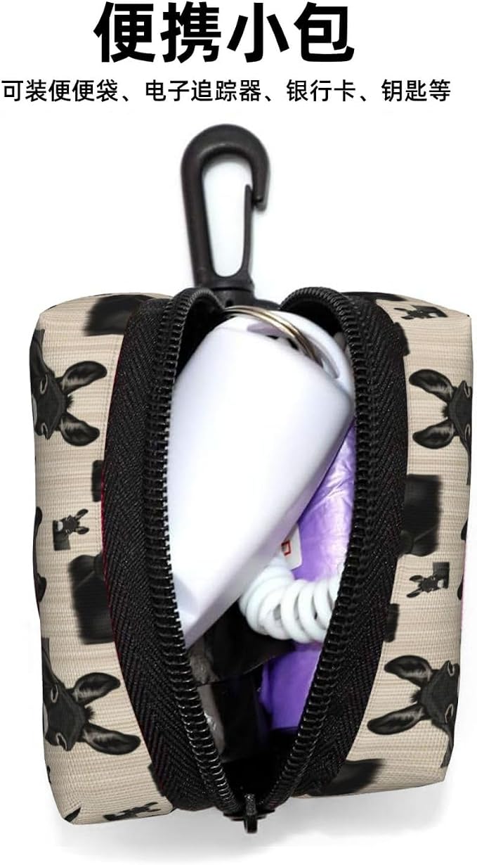 Dog Poop Bag Holder for Leashes Pouches for Pet Waste Bags and Walking Accessories (Funny Black Donkey Art)