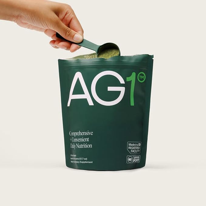 AG1 Greens Powder Refill Pouch – 75 Vitamins, Multivitamin & Probiotic | Gut Health Support | Vegan, Keto, Gluten Free | Athletic Greens Supplement - Pouch Only, Classic Formula