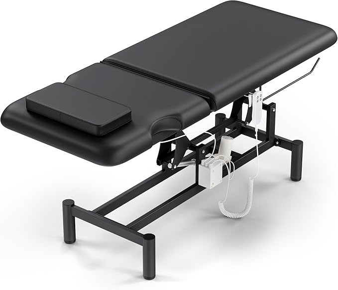 Electric Spa Bed, Dual Motor Electric Massage Table with Adjustable Backrest & Height, Adjustable Massage Table with Sturdy 4 Leg, Paper Holder for Spa, Massage, Esthetician, Salon