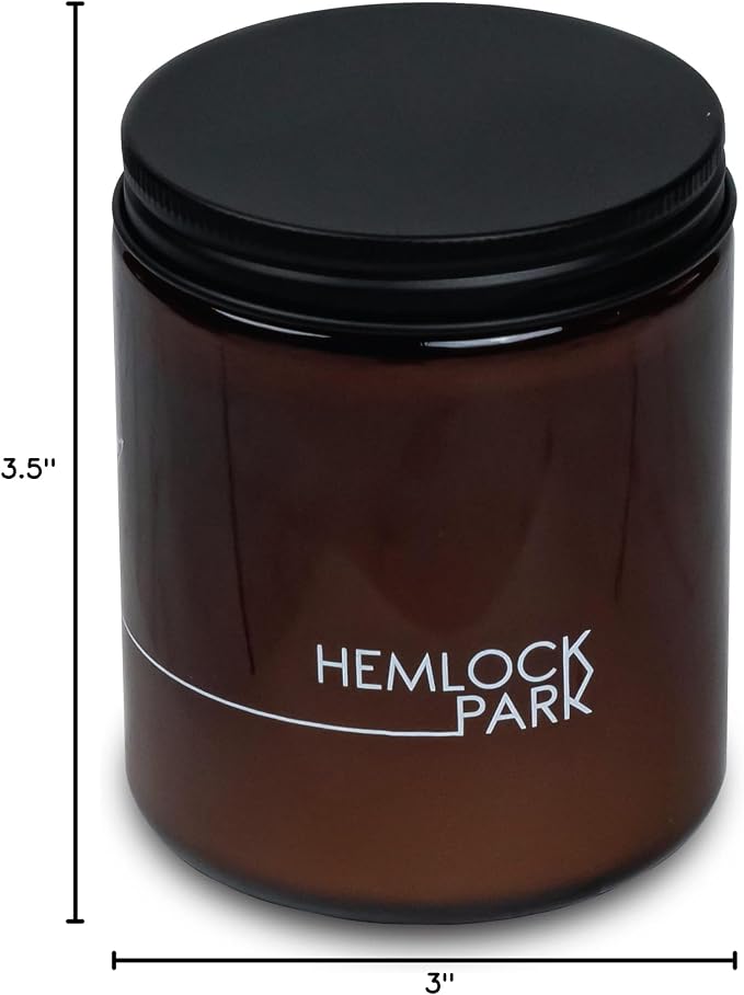 Hemlock Park Blue Sage Apothecary Scented Candle | Crackling Wood Wick, Botanical Fragrance & Coconut Apricot Wax | Up to 60 Hour Burn Time | 8 oz | Made in USA
