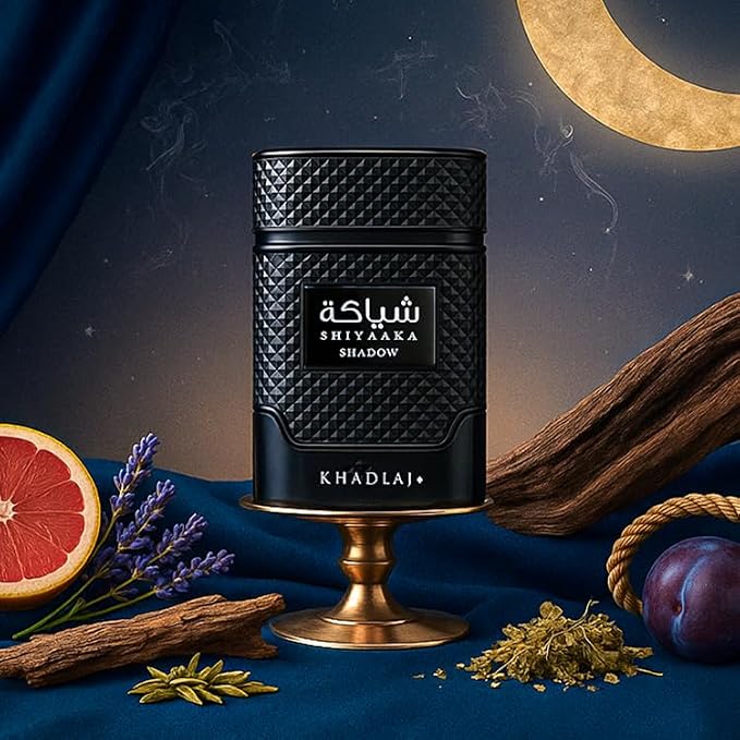Khadlaj Shiyaaka Shadow – Spicy, Woody, Fruity, Earthy – Eau de Parfum Spray Long-Lasting Fragrance for Unisex, 3.4 Ounce / 100 ml