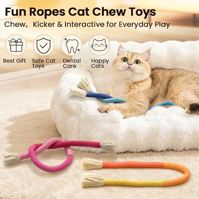 Retro Shaw Catnip Cat Toys Chew Ropes, for Indoor Cats Chew Kicker, 23.6"