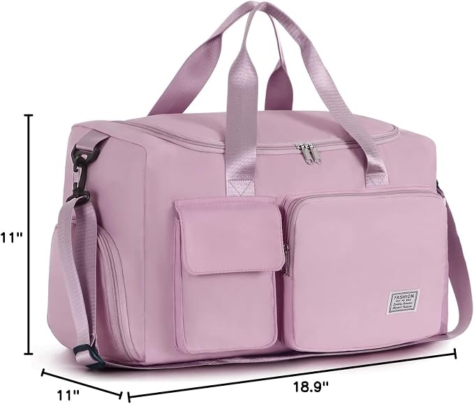 FIORETTO Women's Gym Duffle Bag with Shoes Compartment, 30L Capacity, Ideal for Travel, Gym, Sports, Duffel, Weekender