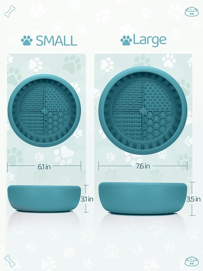 Dog Lick Bowl for Large Dogs, Lick Mat, Slow Feeder Lick Bowl with Brush and Scraper,Strong Suction, Freeze Licking Bowl for Anxiety Relief, Enrichment & Distraction, Dishwasher Safe 7.6 * 3.5 inch