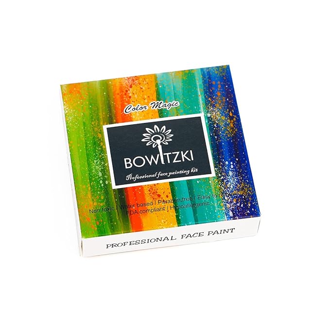 Bowitzki 30g Professional Face Paint Body Paint Water Based Face painting Makeup Safe for Kids and Adults Split Cake Single Color Halloween Christmas Party - Blue