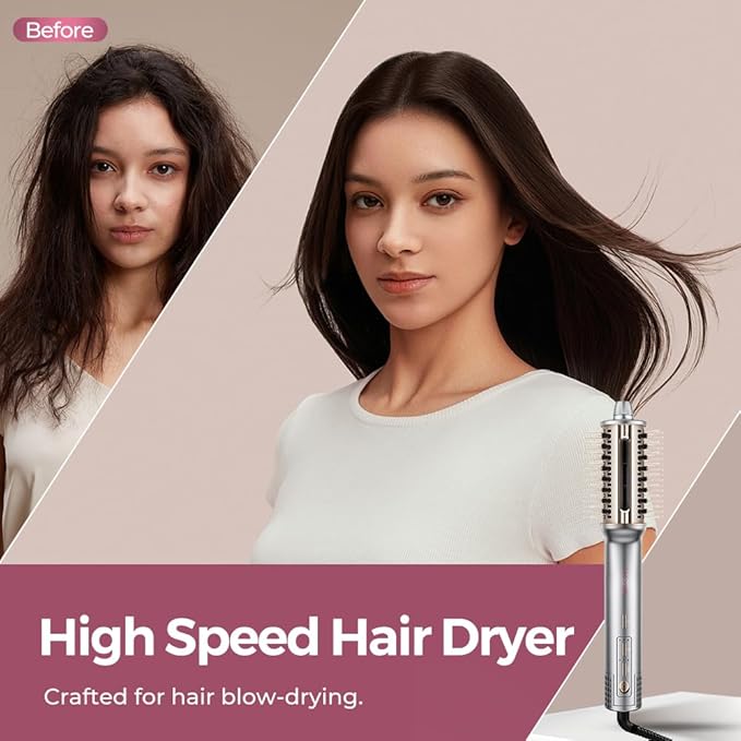 Lecomely 3 in 1 High Speed Hair Dryer Brush, Blow Dryer Brush in One for 300% Faster Dry & Style, Blowout Hot Air Brush, One Step Straightener Volumizer with Negative Ions for Smooth AirBlow B3